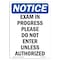 Signmission OSHA Notice, 5" Height, Exam In Progress Please Do Not Sign, 5" X 3.5", Portrait OS-NS-D-35-V-12205 - alternate 1